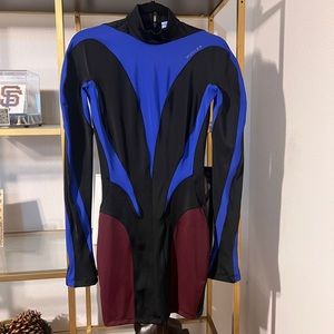 H&M x Mugler spiral paneled mini dress